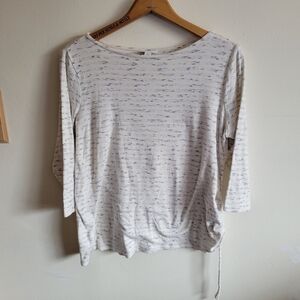 Pure J Jill 3/4 Long Sleeve Cotton Blend Shirt Gray White Heather M Medium